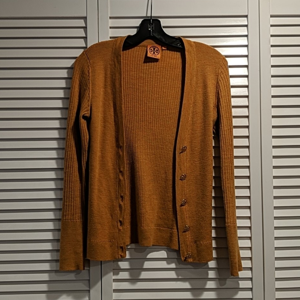 Tory Burch, ribbed Merino wool cardigan